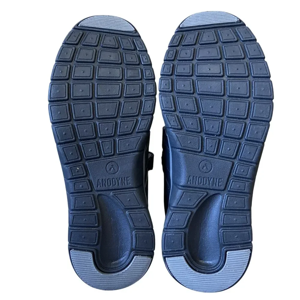 Anodyne Sneaker Men Sz 10.5 Wide Black No.74 Double Hook & Loop Strap Diabetic